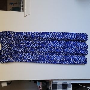 Blue Ikat print maxi dress
